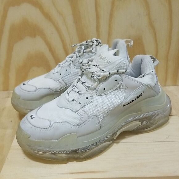 BALENCIAGA Triple S 'Clear Sole' Chunky Sneakers Mens Size: 10 - Picture 1 of 9